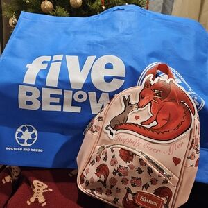 Pink Shrek Backpack with Red Straps